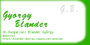 gyorgy blander business card